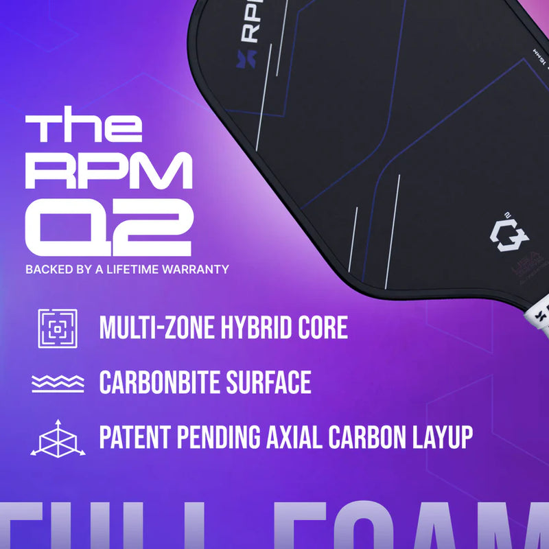 RPM Q2 16MM ELONGATED Pickleball Paddle