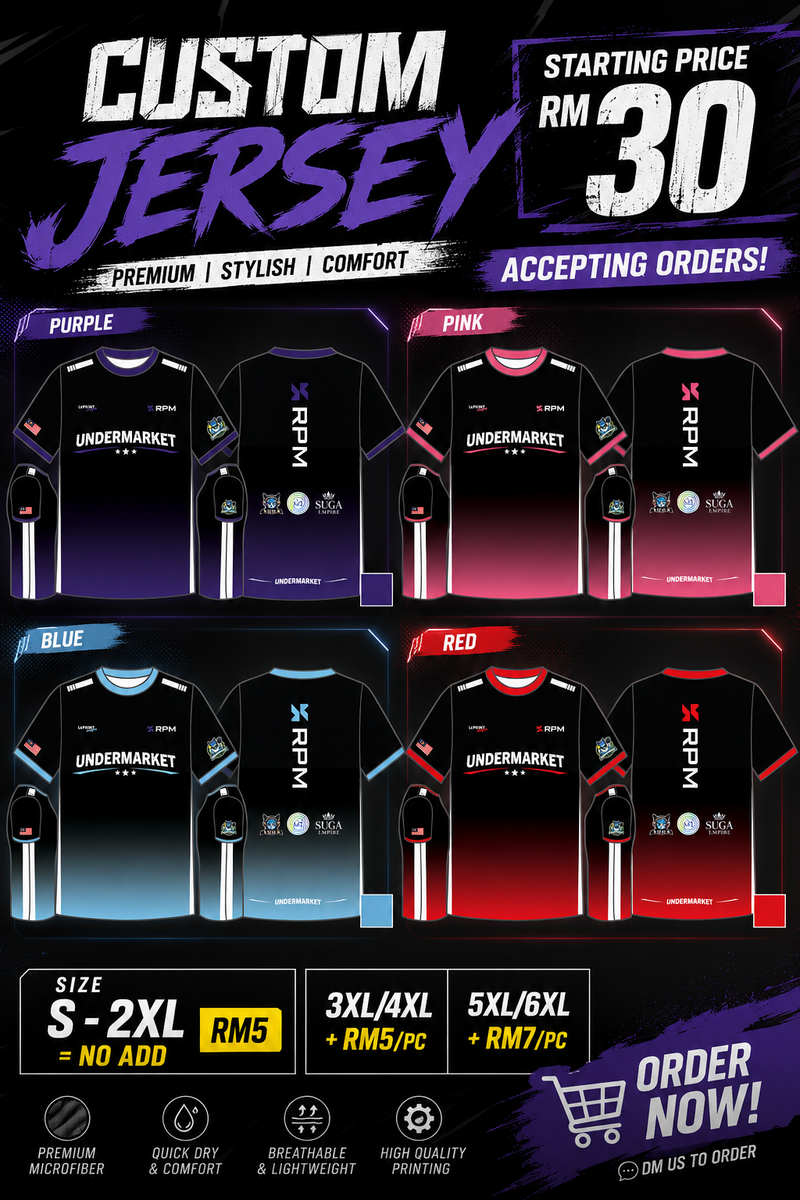 UNDERMARKET Short Sleeve Performance Tee / Jersey (100% Tournament Standard Jersey) [GOOD MATERIAL]